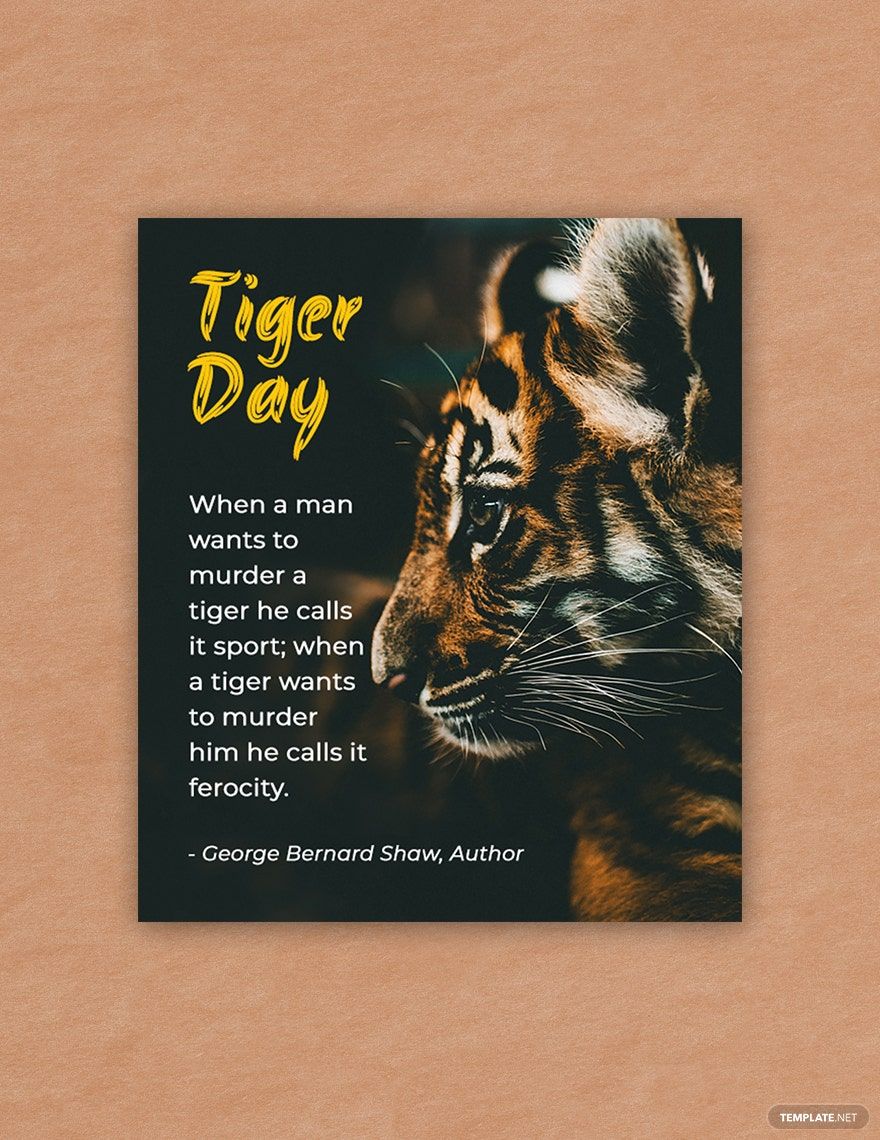 Free International Tiger Day Quote Template