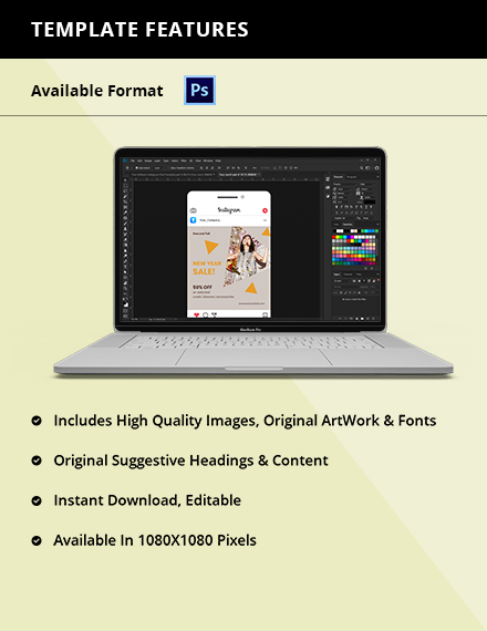 Free New Year Sale Instagram Post Template to Edit Online
