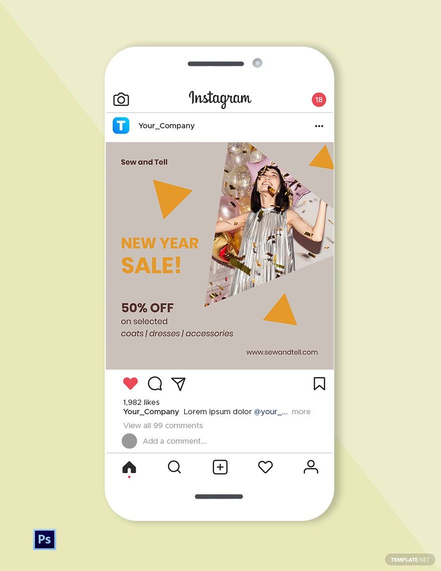 Free New Year Sale Instagram Post Template