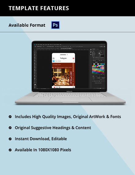 Free Christmas Dine Instagram Post Template to Edit Online