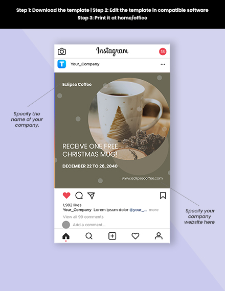 Free Christmas Offers Instagram Post Template to Edit Online