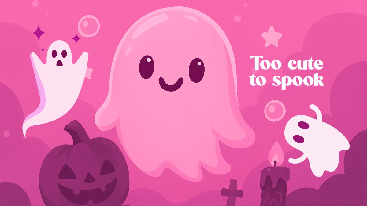 Free Pink Ghost Halloween Background Template to Edit Online