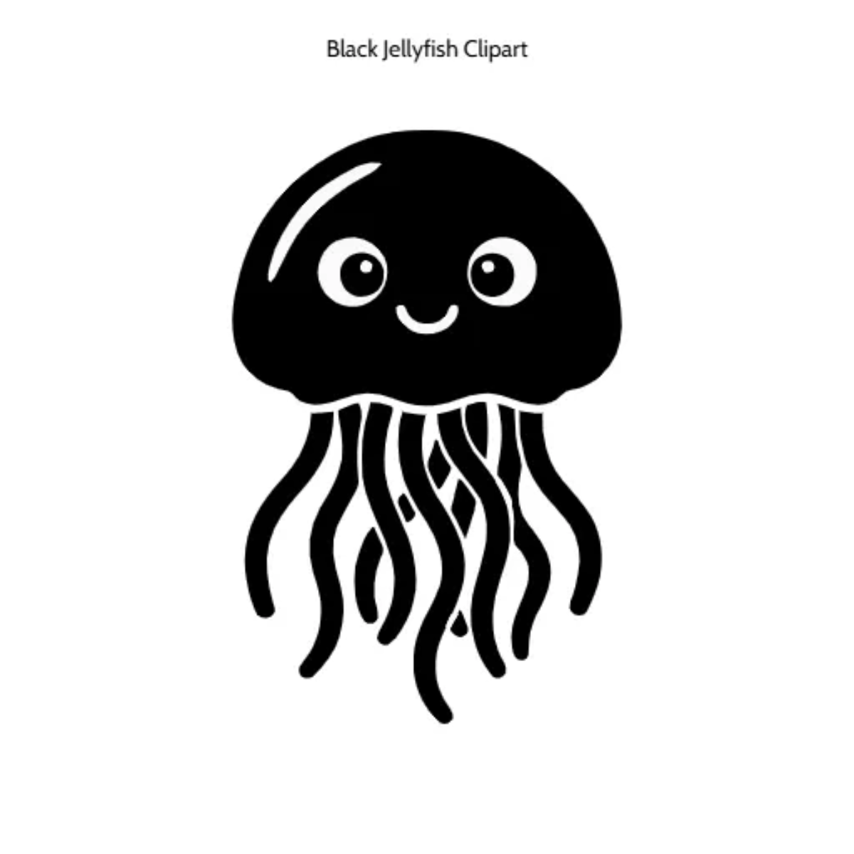 Free Black Jellyfish Clipart Template to Edit Online