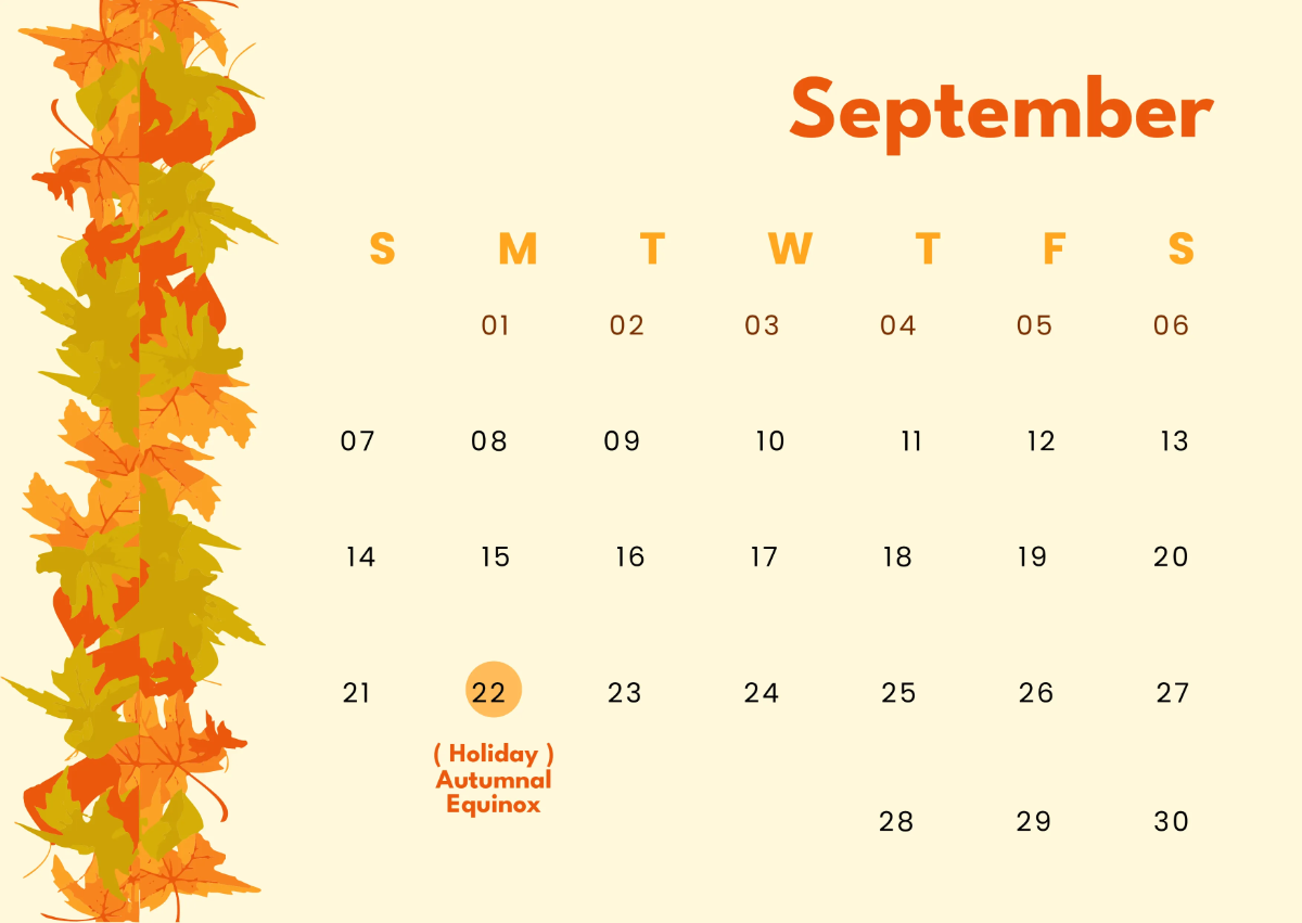 Free Autumnal Equinox Calendar Template to Edit Online