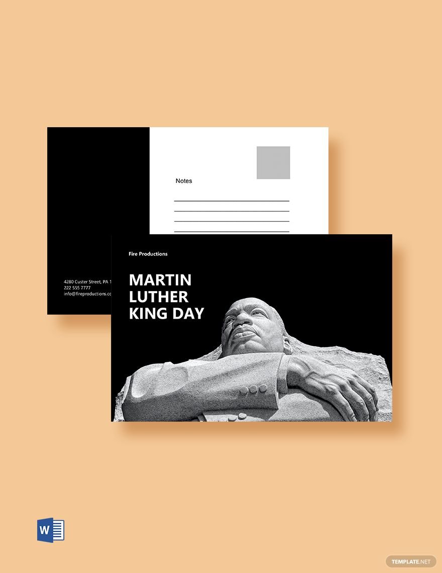 Martin Luther King Day Postcard Template