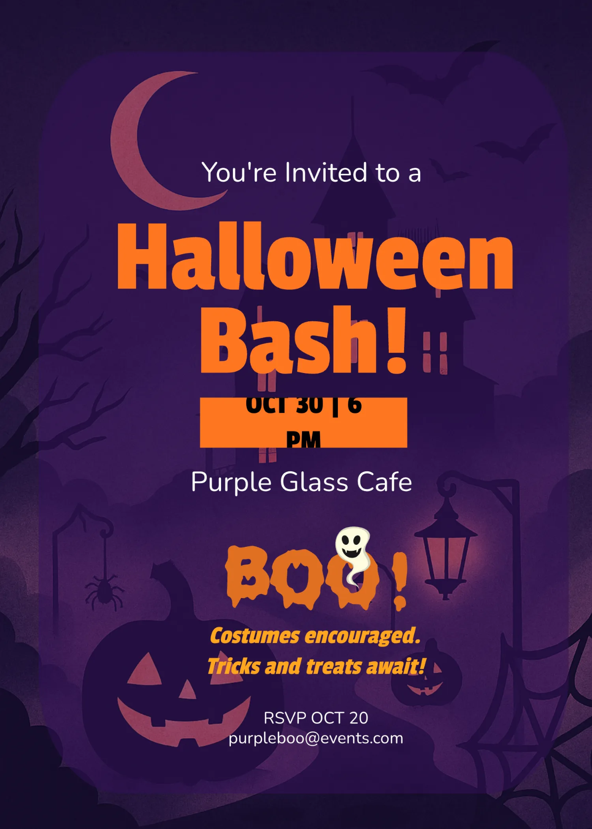 Free Halloween Invitation Background Template to Edit Online