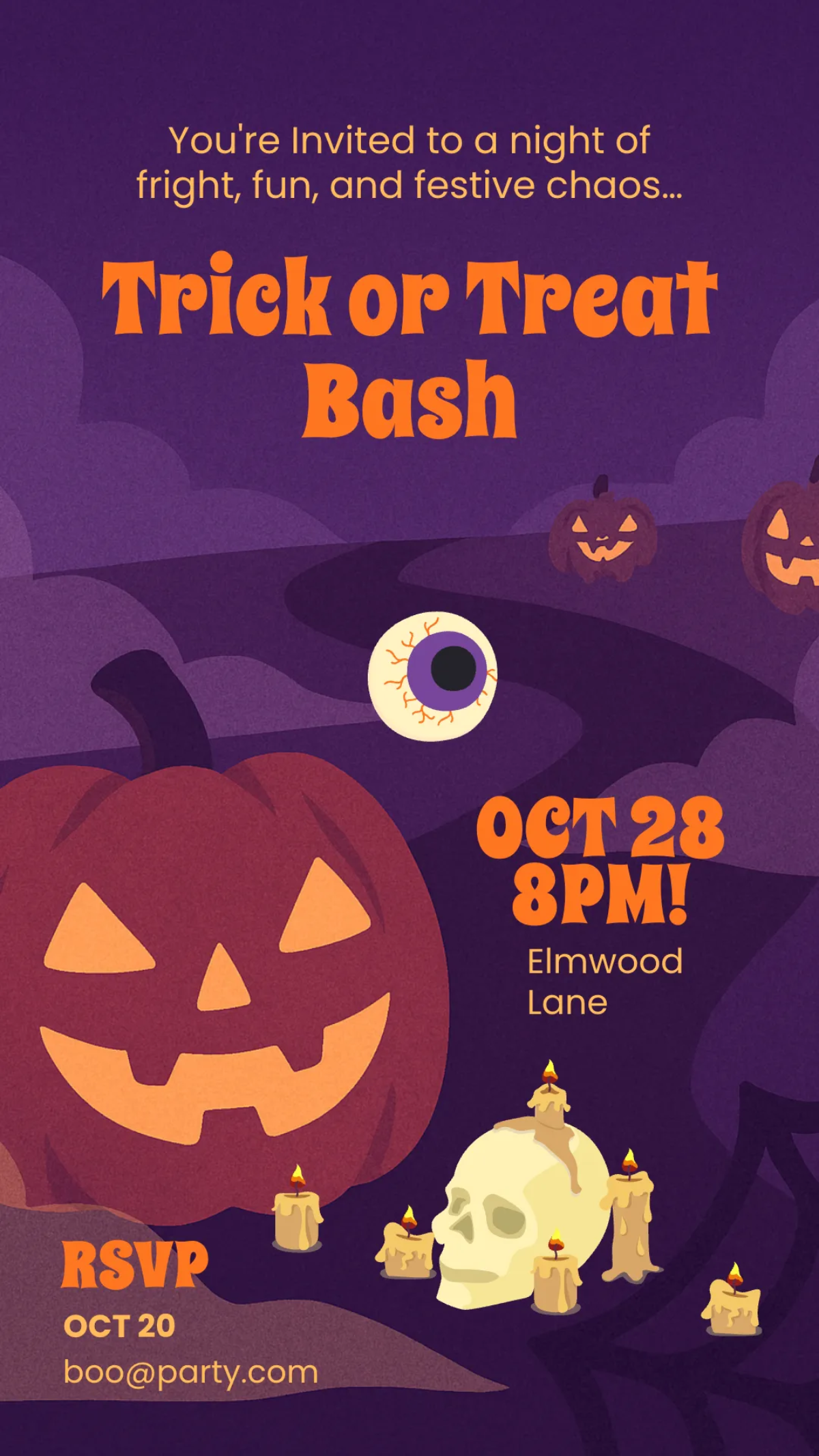 Free Halloween Invitation Instagram Story Template to Edit Online