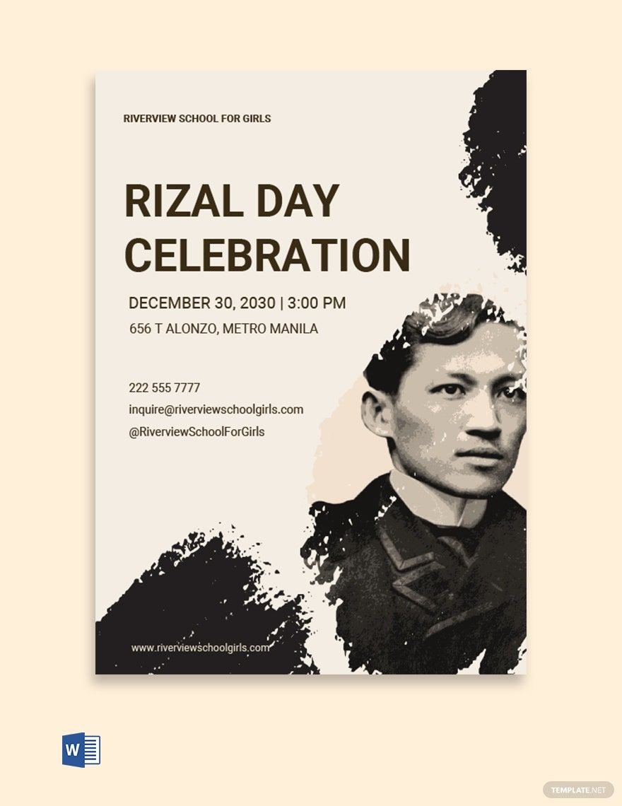 Rizal Day Celebrations Flyer Template