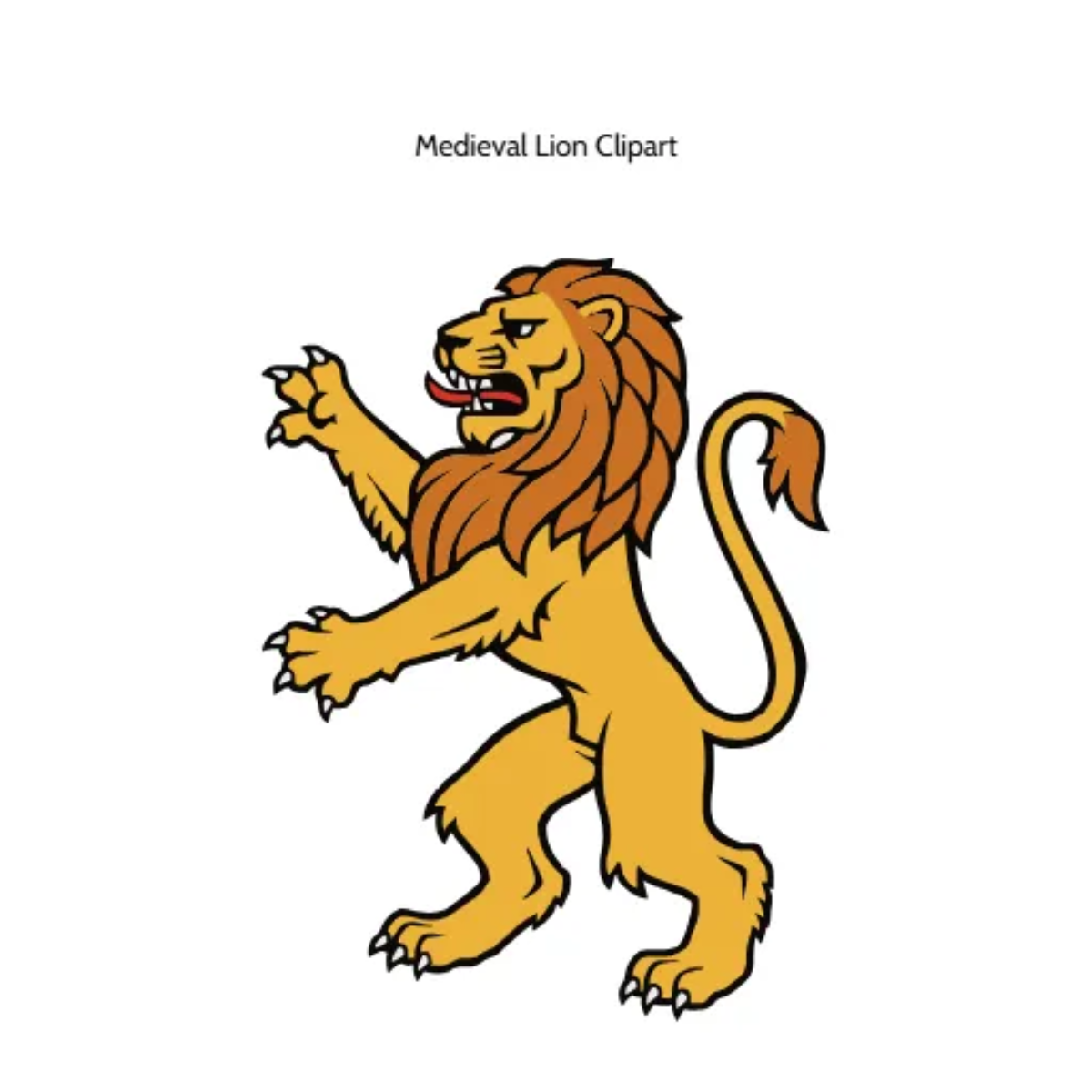 Free Medieval Lion Vector Clipart (PNG, SVG) to Edit Online