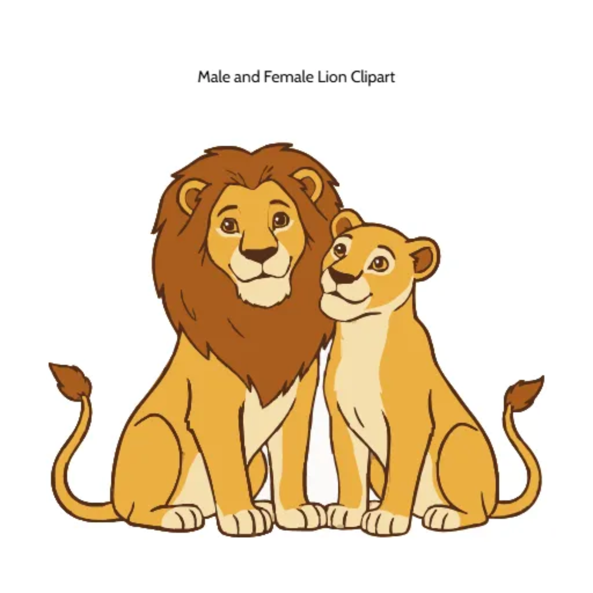Free Male and Female Lion Vector Clipart (PNG, SVG) to Edit Online