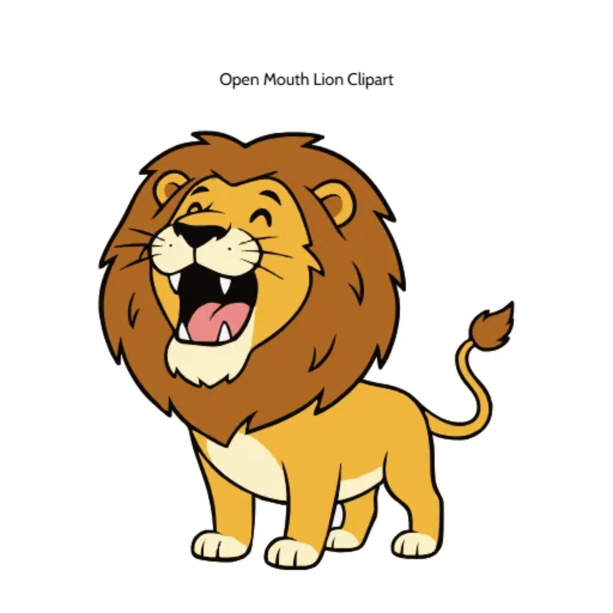 Free Open Mouth Lion Vector Clipart (PNG, SVG) to Edit Online