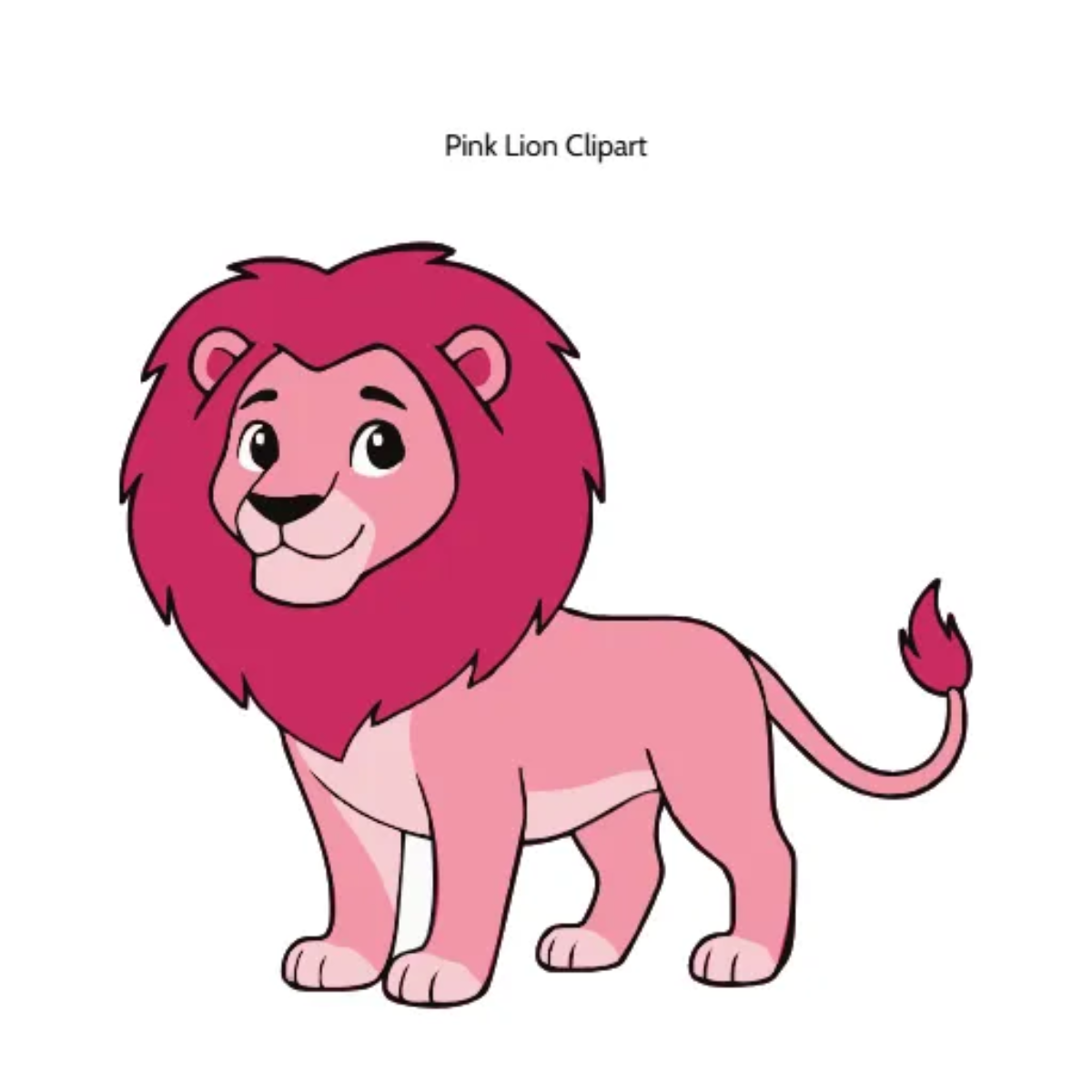 Free Pink Lion Vector Clipart (PNG, SVG) to Edit Online