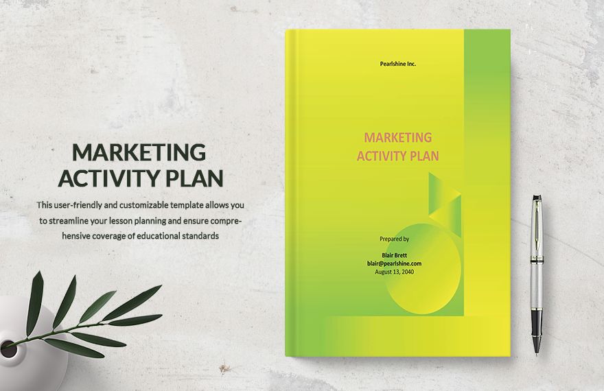 Marketing Activity Plan Template Google Docs Word Apple Pages PDF 
