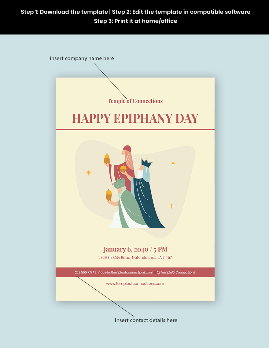 Happy Epiphany Day Flyer Template
