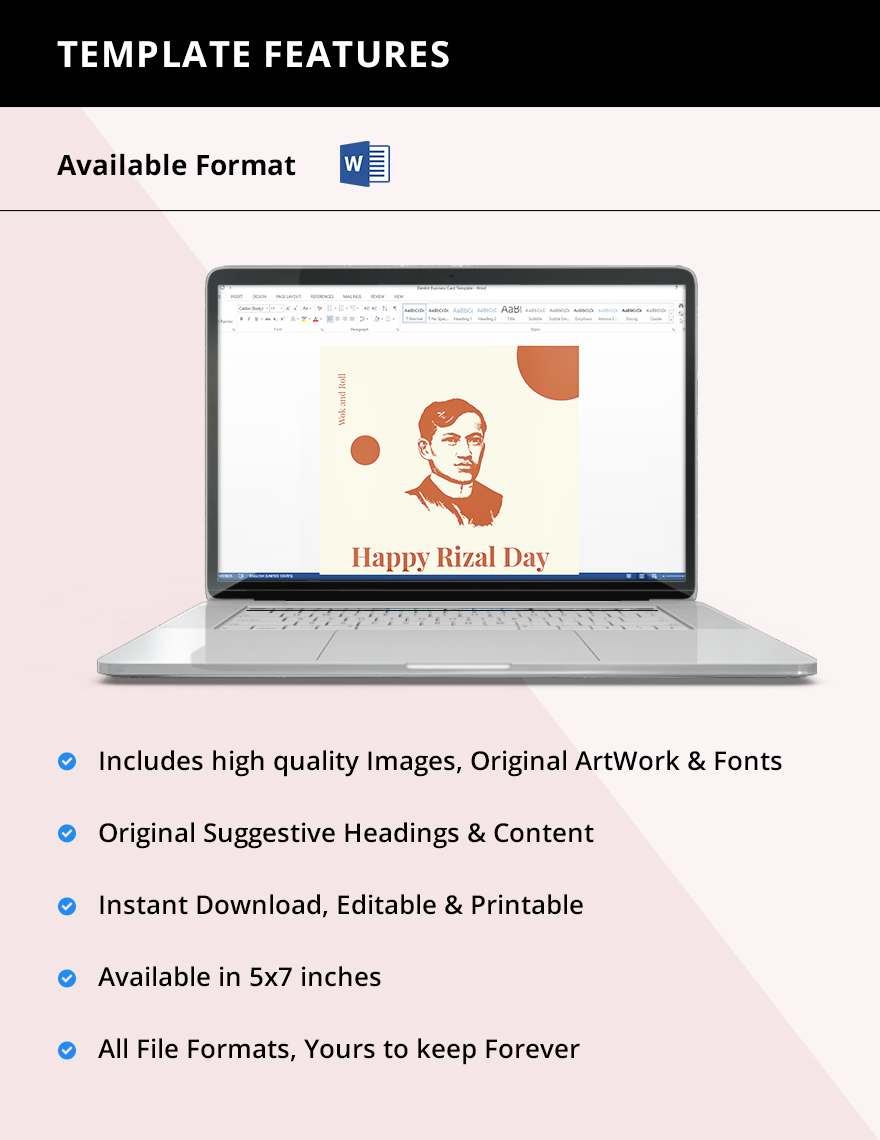 Happy Rizal Day Greeting Card Template