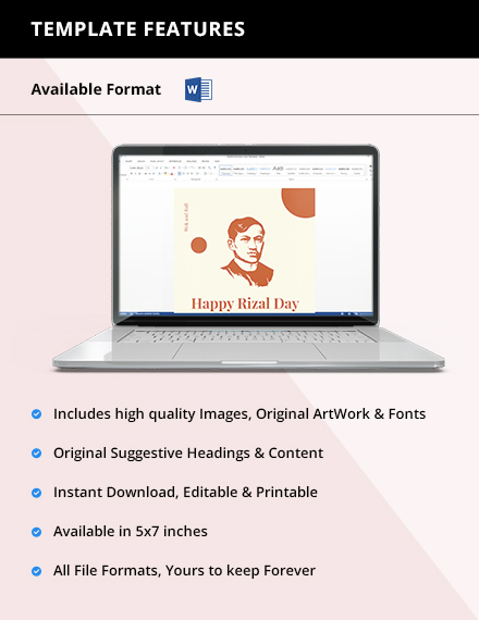 Free Happy Rizal Day Greeting Card Template to Edit Online