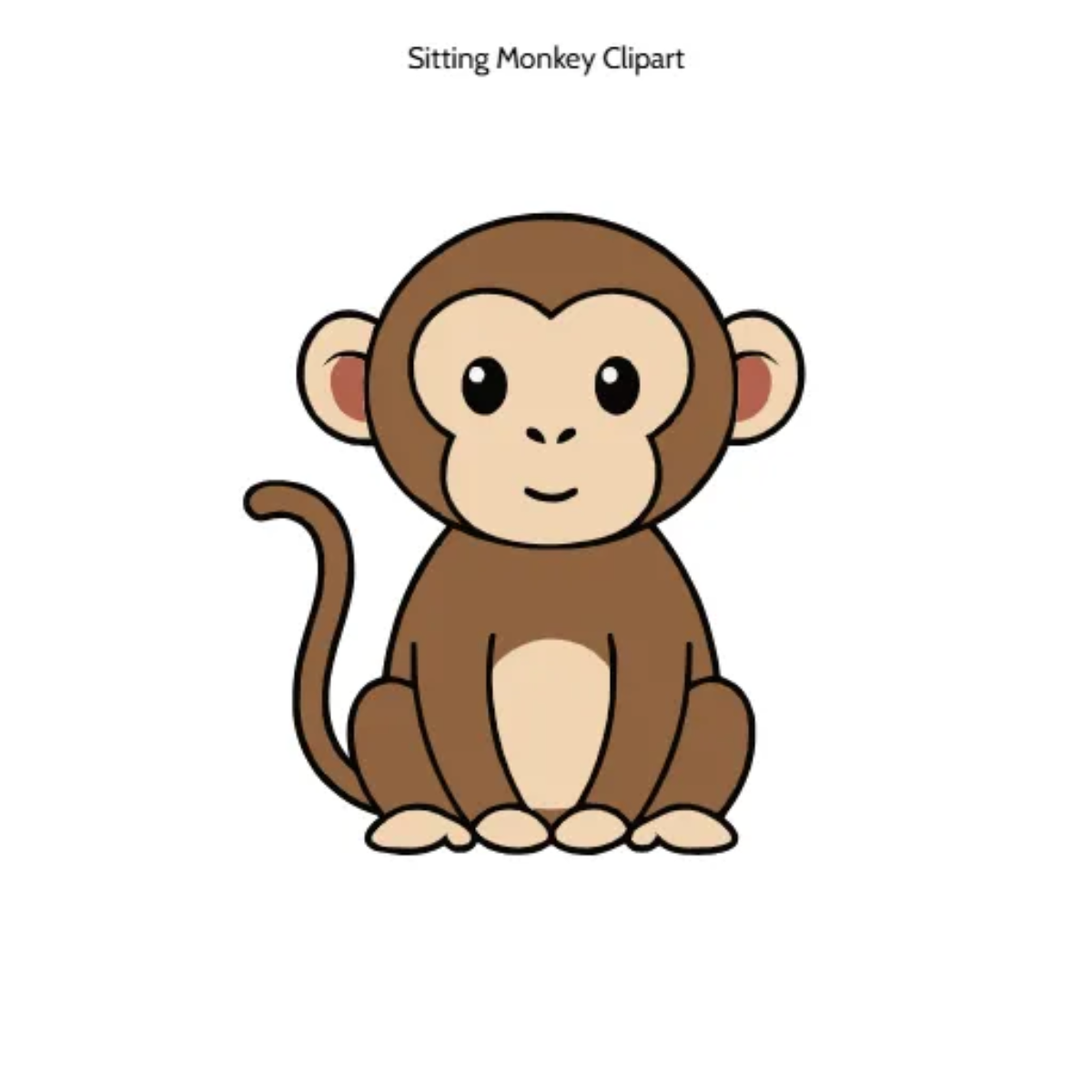 Free Sitting Monkey Vector Clipart (PNG, SVG) to Edit Online