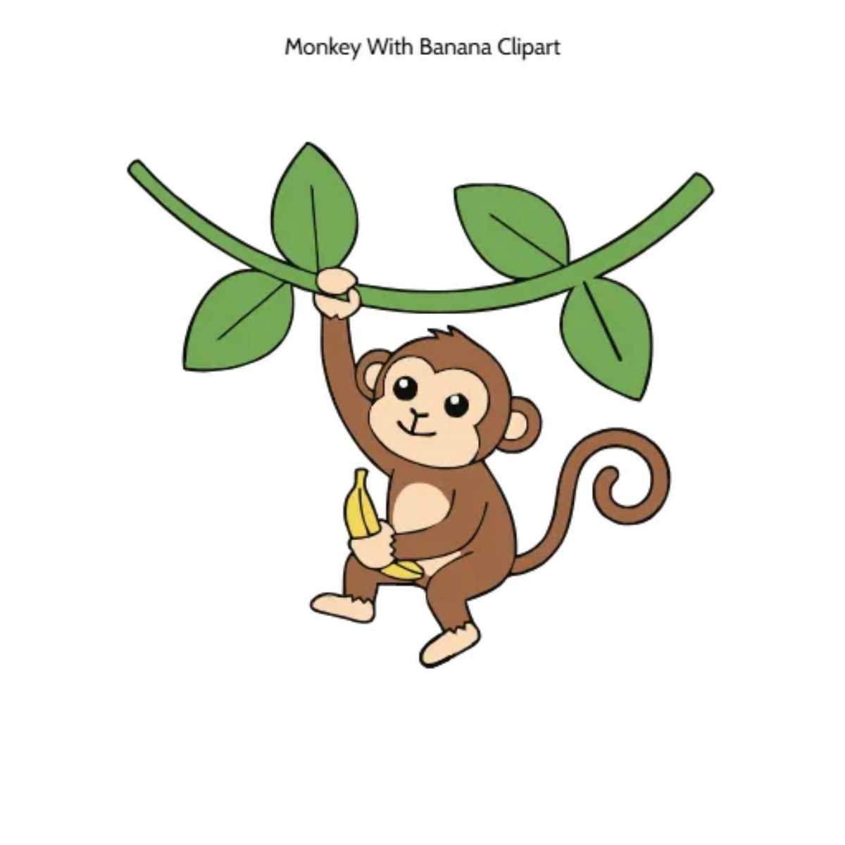 Free Monkey with Banana Vector Clipart (PNG, SVG) to Edit Online