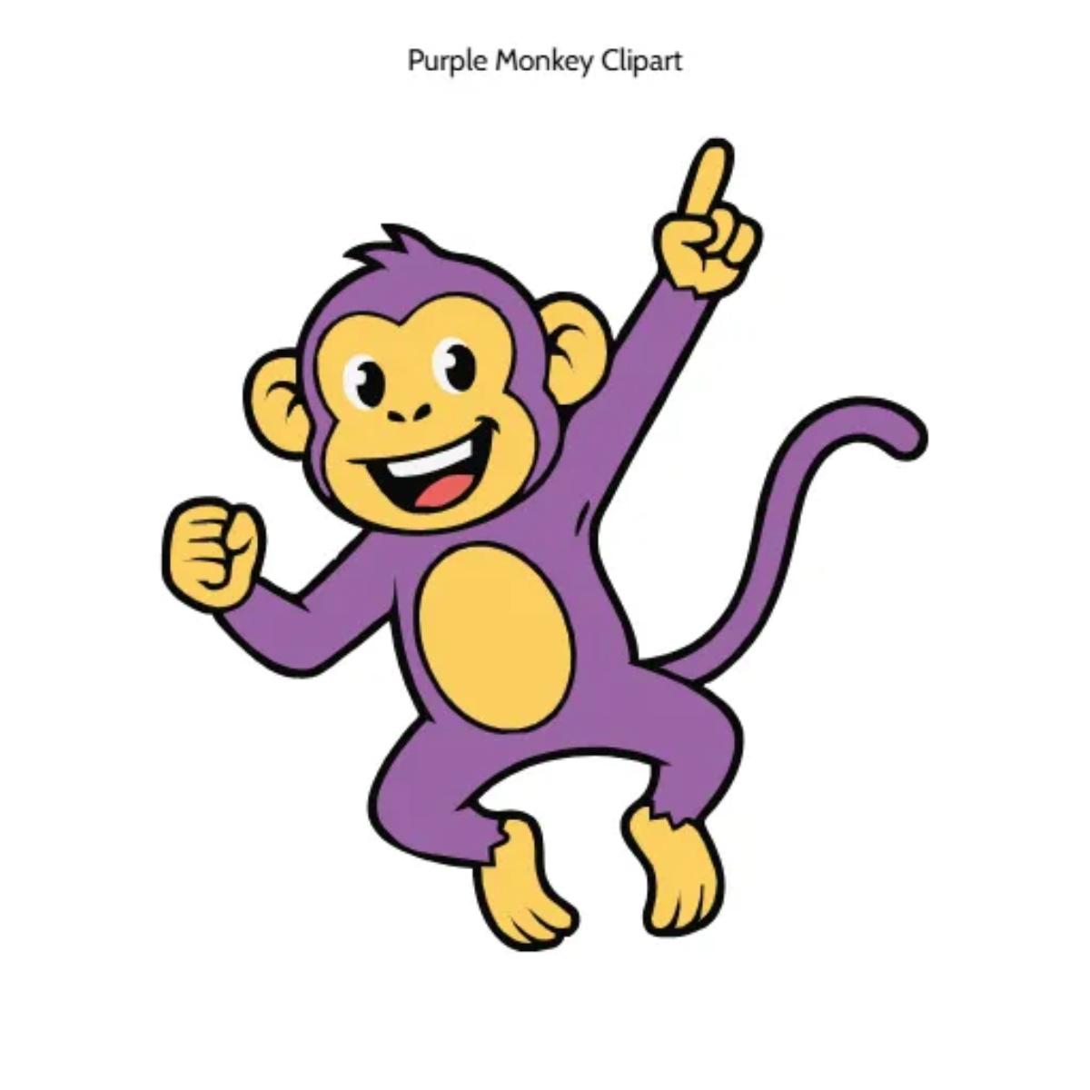 Free Purple Monkey Cartoon Clipart (PNG, SVG) to Edit Online