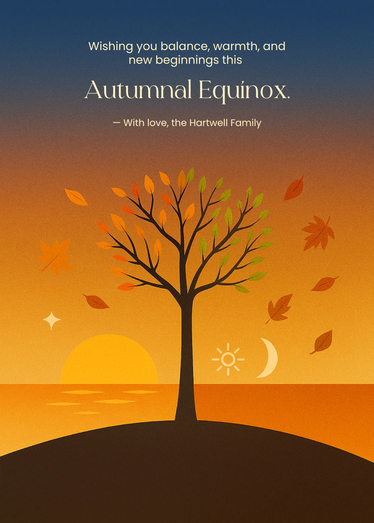 Free Autumnal Equinox Greeting Card Template to Edit Online