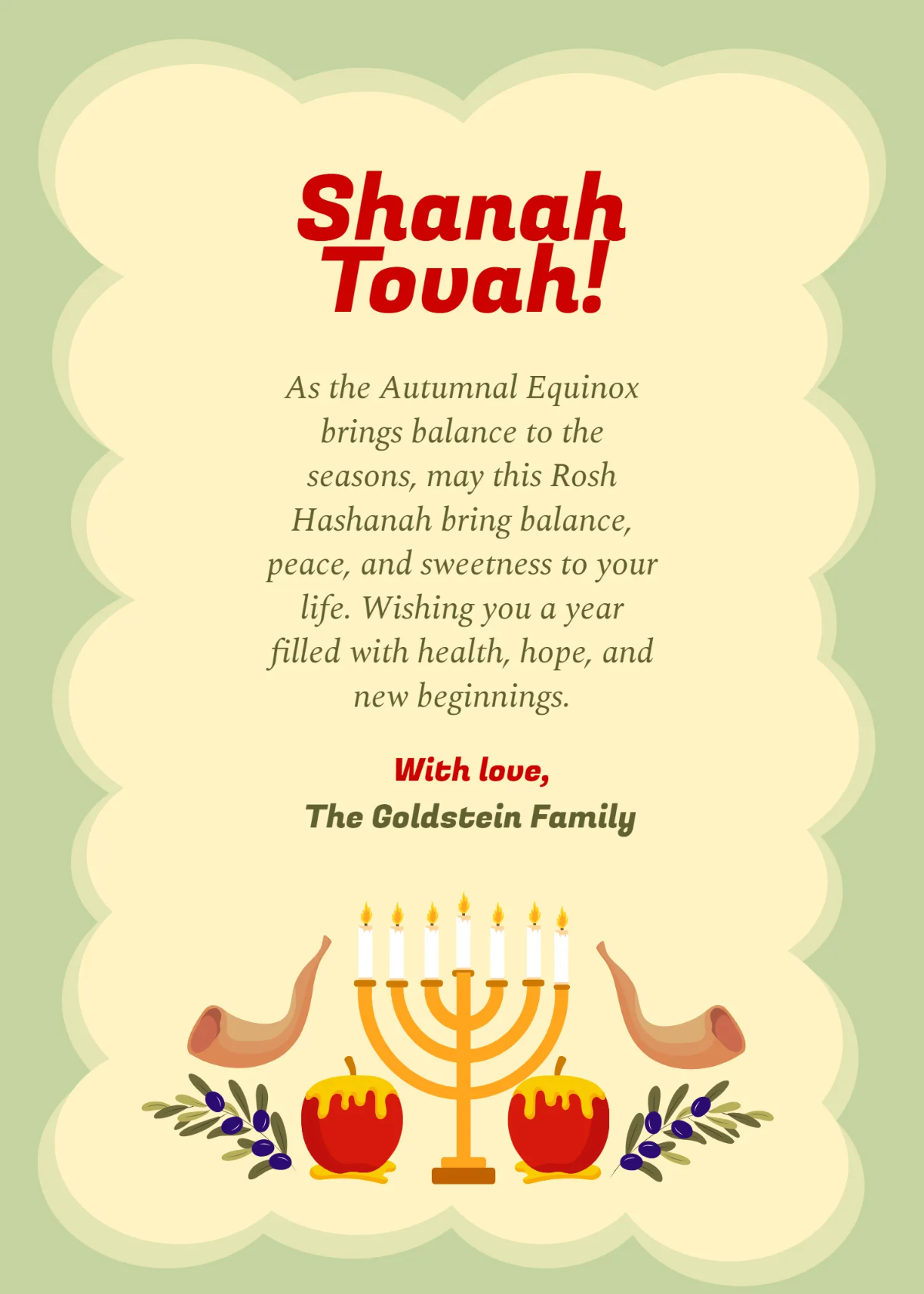 Free Jewish Rosh Hashanah Template to Edit Online