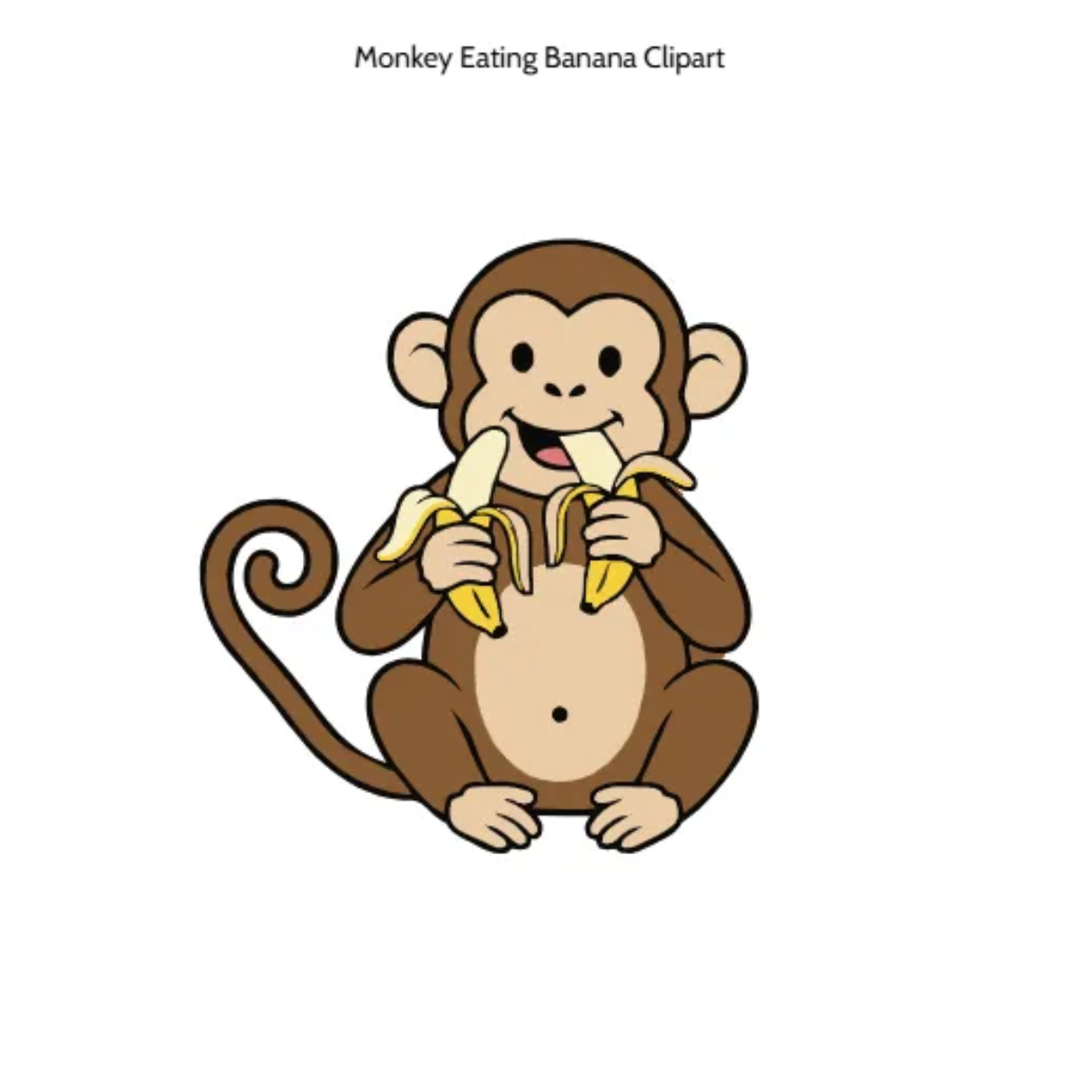 Free Monkey Eating Banana Vector Clipart (PNG, SVG) to Edit Online