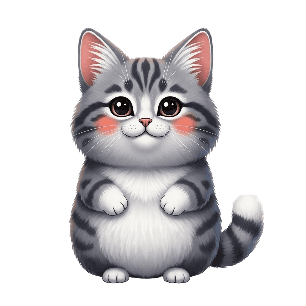 Free American Bobtail 3d Digital Vector Cat Clipart Template to Edit Online