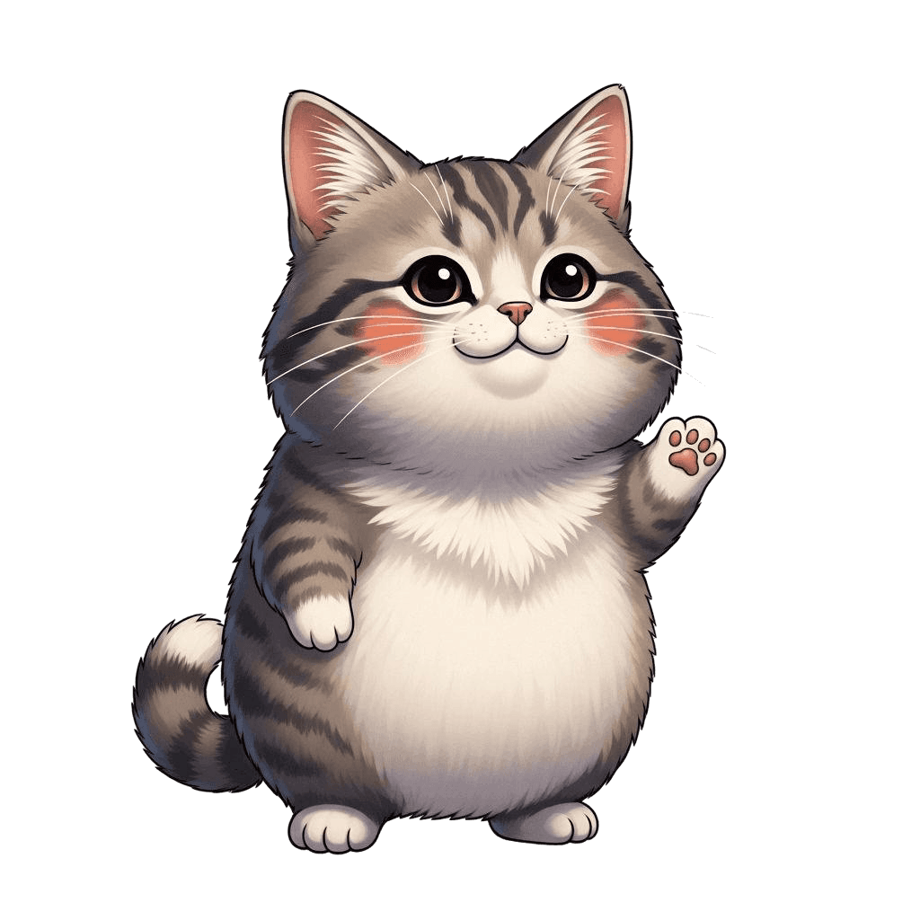 Free American Bobtail 3d Flat Vector Cat Clipart Template to Edit Online