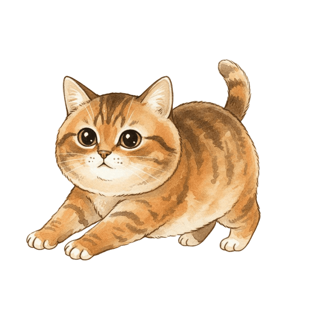 Free American Bobtail drawing Watercolor Cat Clipart Template to Edit Online