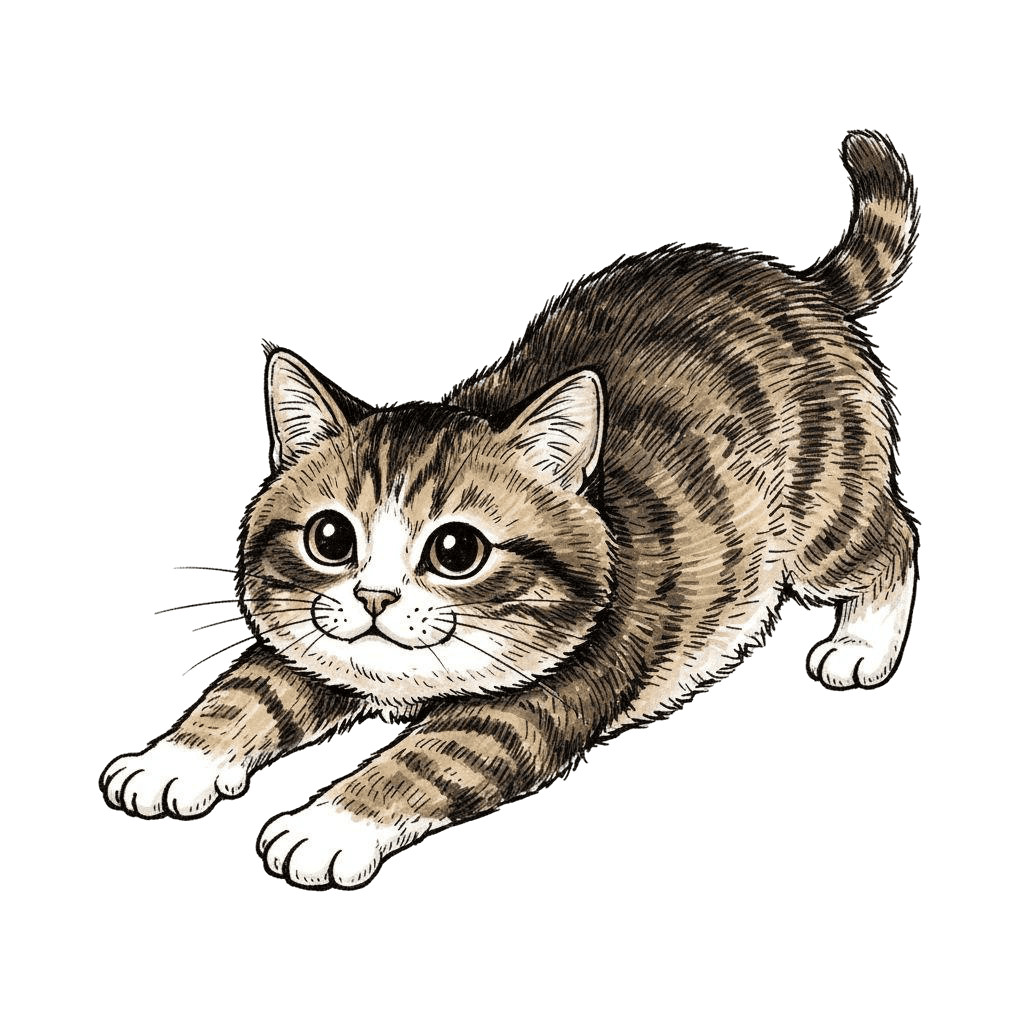 Free American Bobtail drawing Ink Drawing Cat Clipart Template to Edit Online