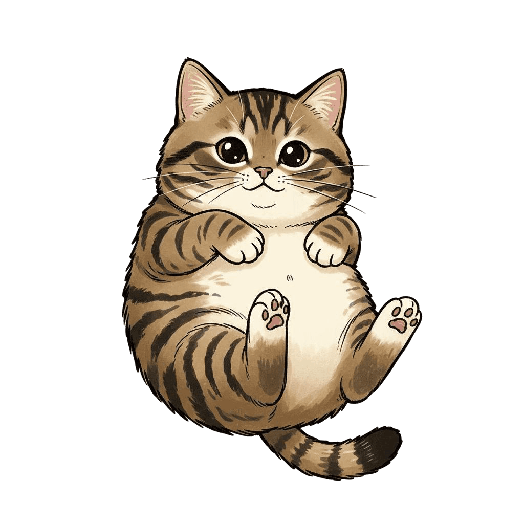 Free American Bobtail drawing Flat Vector Cat Clipart Template to Edit Online