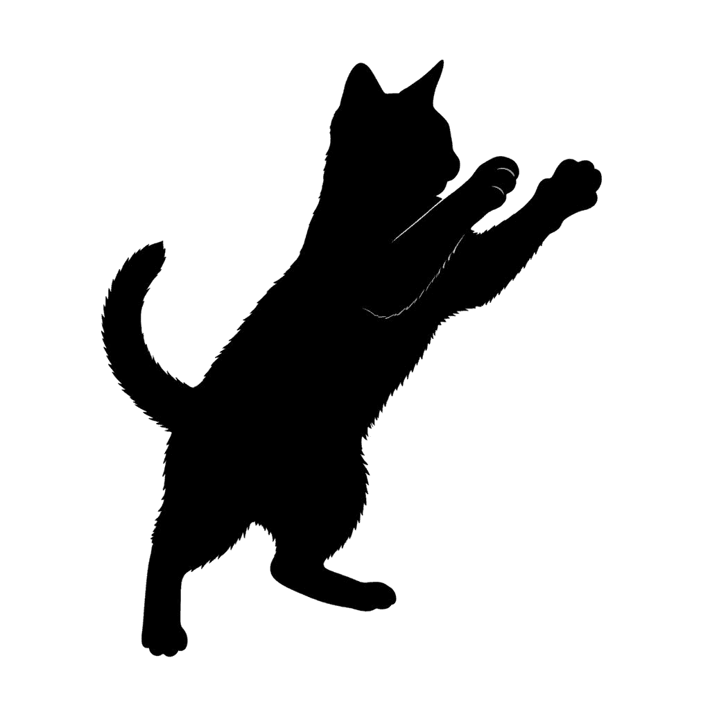 Free American Bobtail silhouette Digital Vector Cat Clipart Template to Edit Online