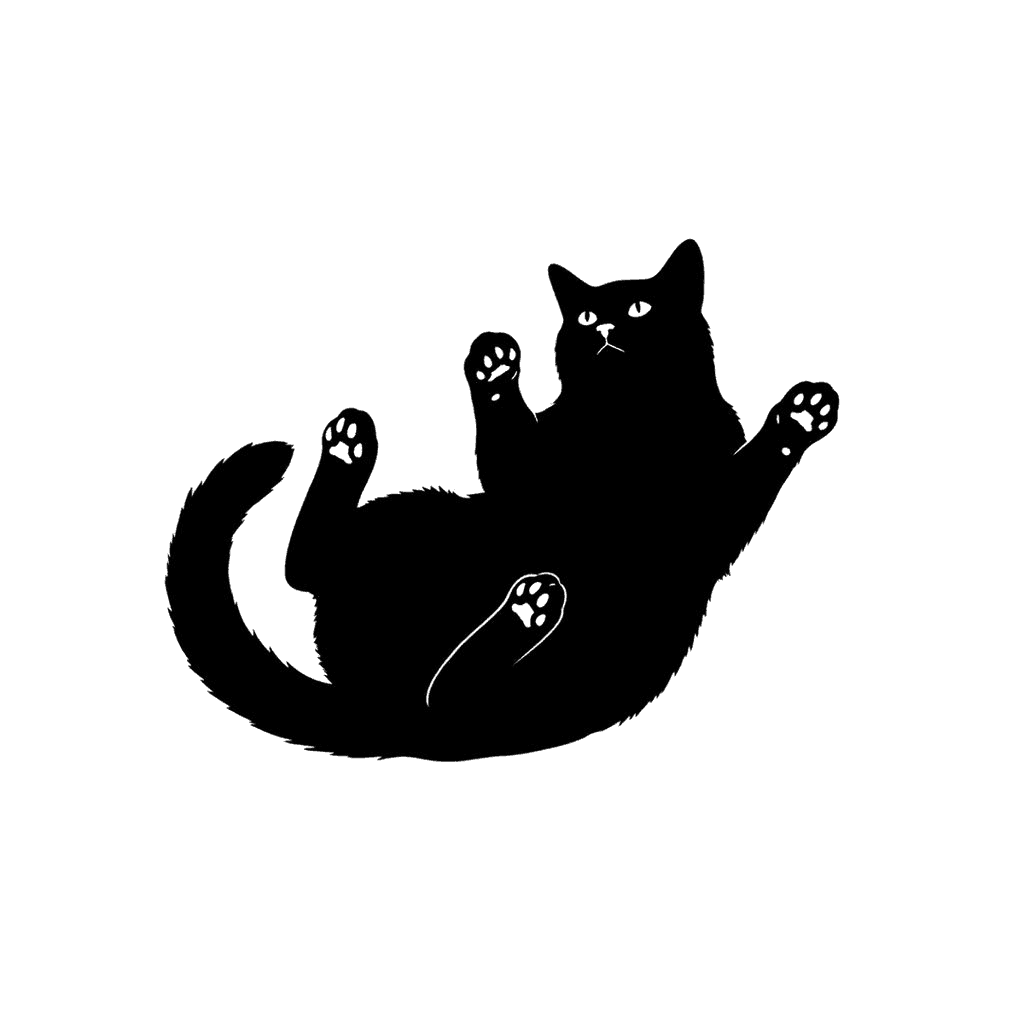 Free American Bobtail silhouette Flat Vector Cat Clipart Template to Edit Online