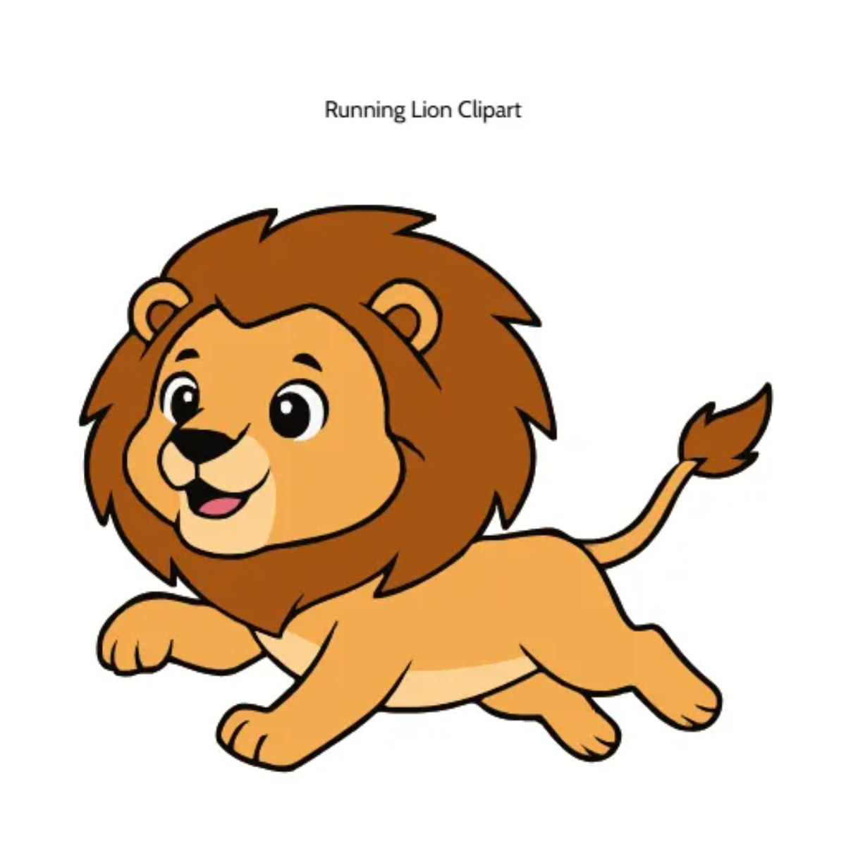 Free Running Lion Vector Clipart (PNG, SVG) to Edit Online
