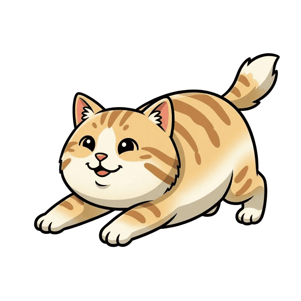 Free American Bobtail cartoon Flat Vector Cat Clipart Template to Edit Online