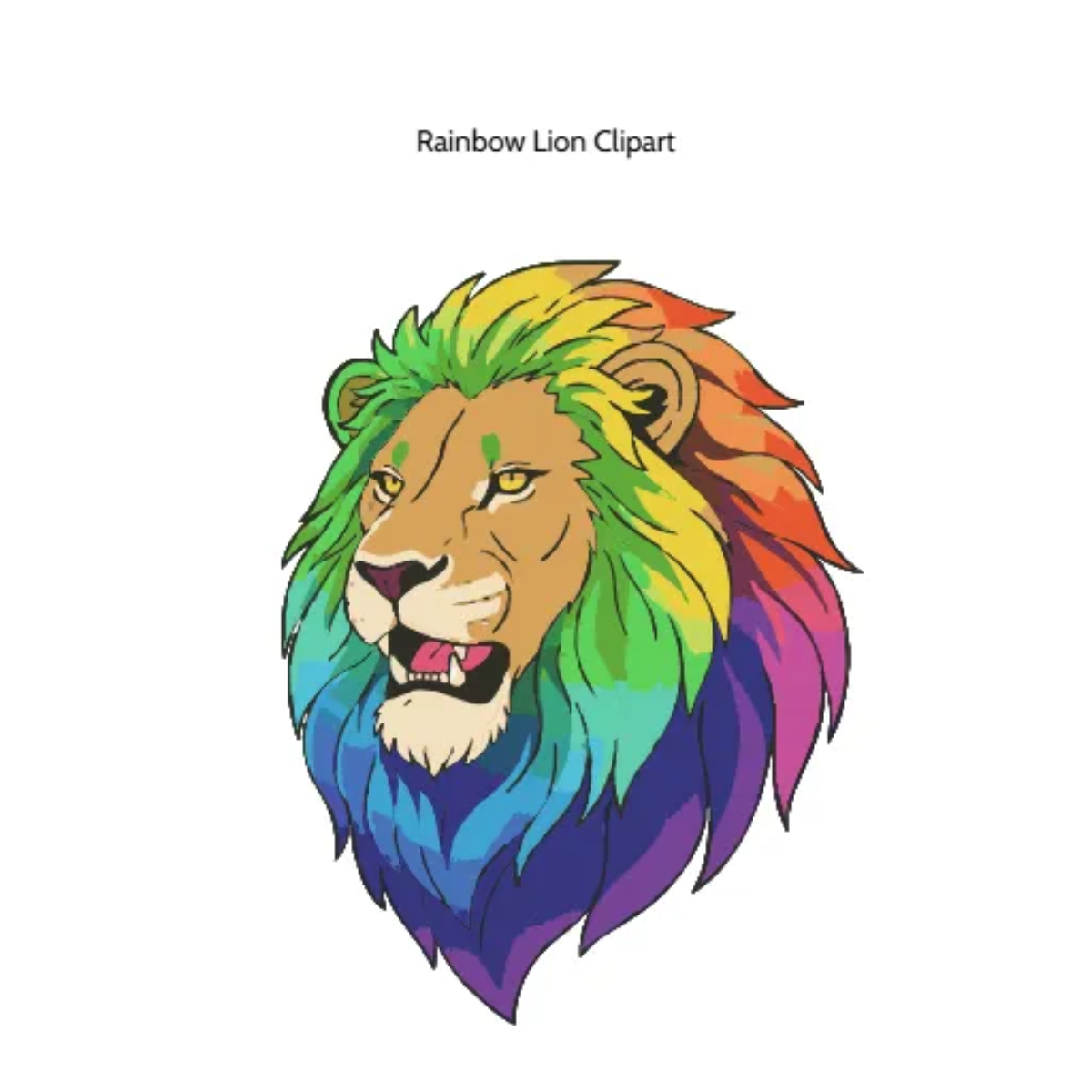Free Rainbow Lion Vector Clipart (PNG, SVG) to Edit Online