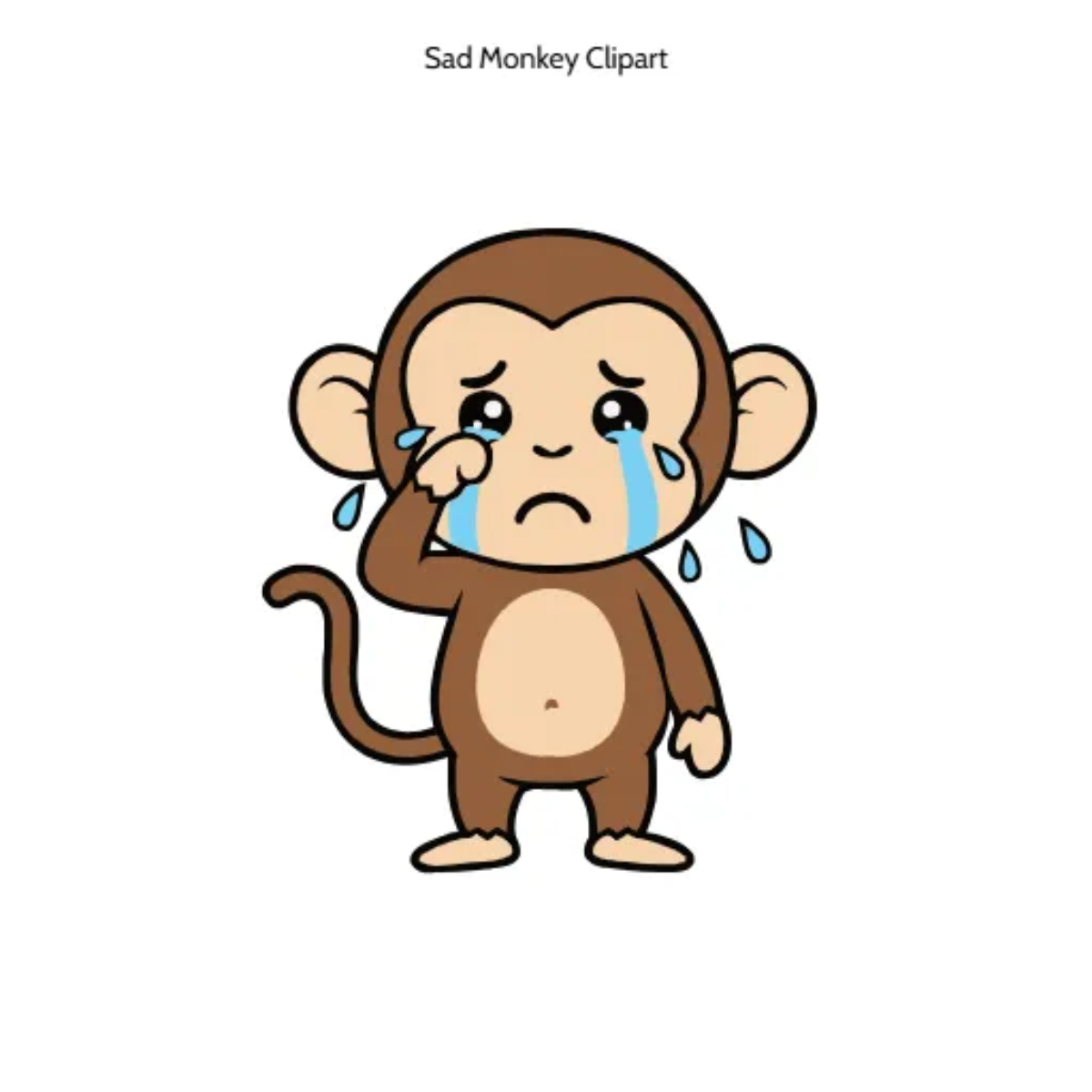 Free Sad Monkey Vector Clipart (PNG, SVG) to Edit Online