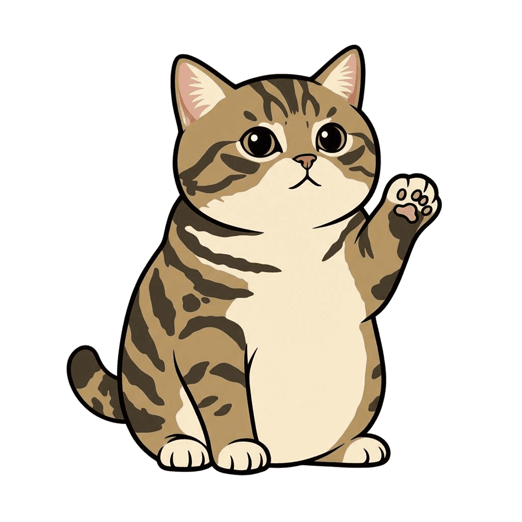 Free American Bobtail symbol Digital Vector Cat Clipart Template to Edit Online