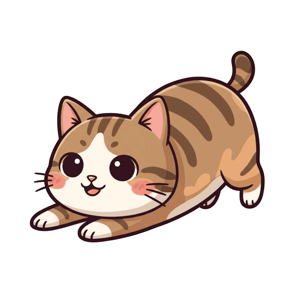 Free American Bobtail sticker Digital Vector Cat Clipart Template to Edit Online