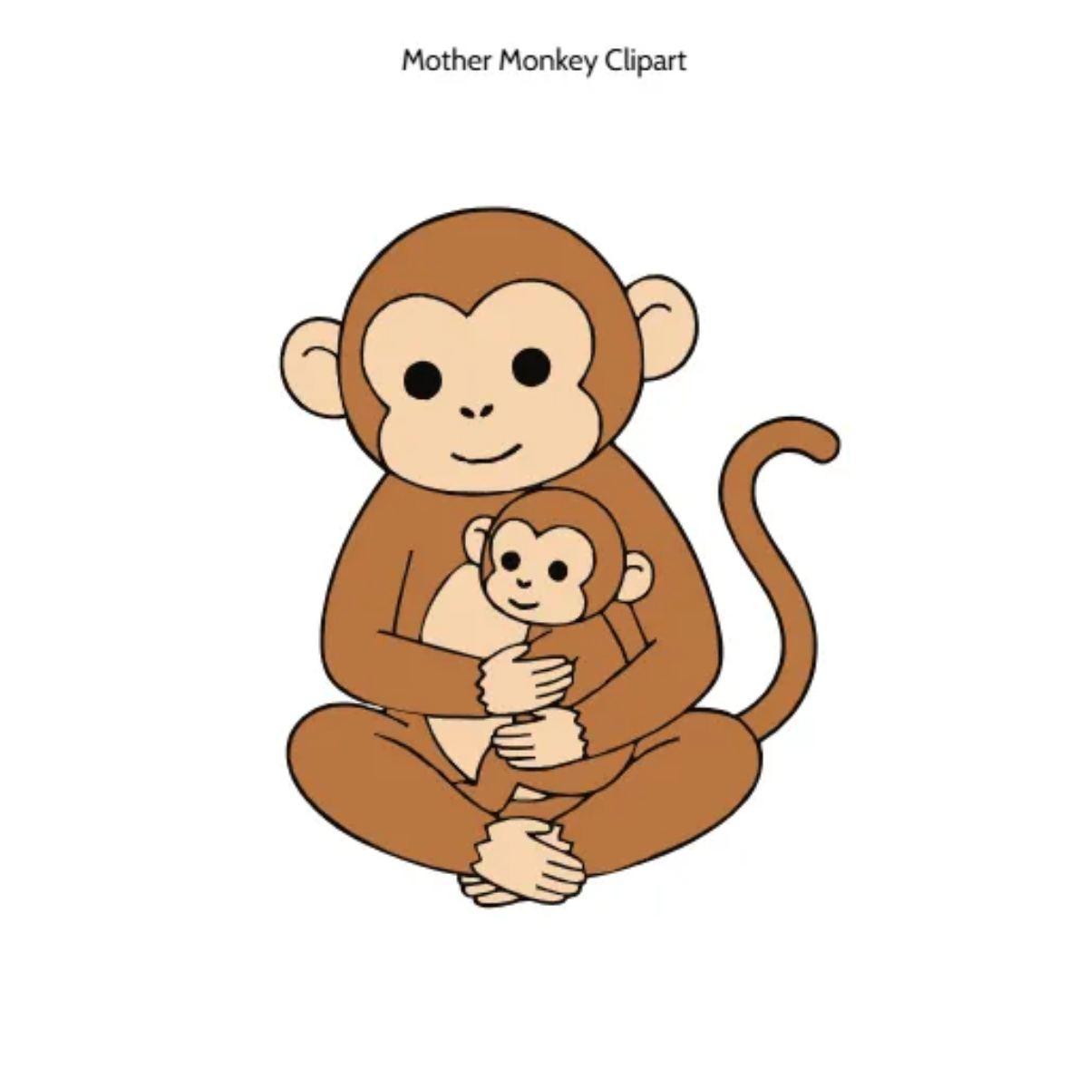 Free Mother Monkey Vector Clipart (PNG, SVG) to Edit Online