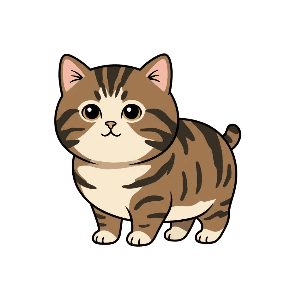 Free American Bobtail Clipart Flat Vector Cat Clipart Template to Edit Online