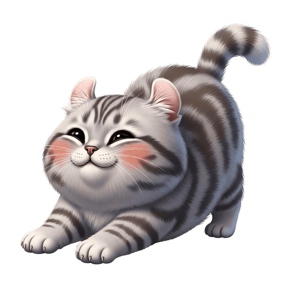 Free American Curl 3d Digital Vector Cat Clipart Template to Edit Online