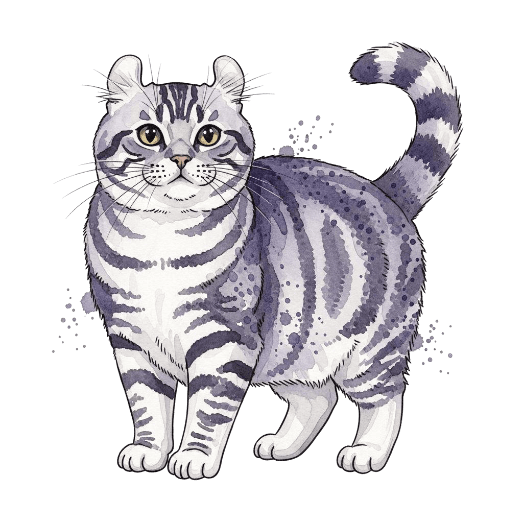 Free American Curl 3d Watercolor Cat Clipart Template to Edit Online