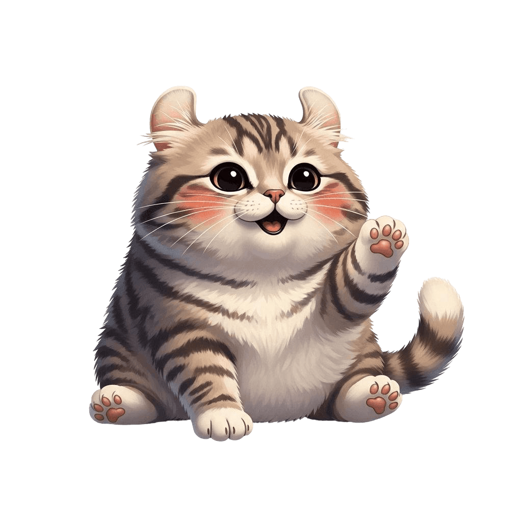 Free American Curl 3d Flat Vector Cat Clipart Template to Edit Online