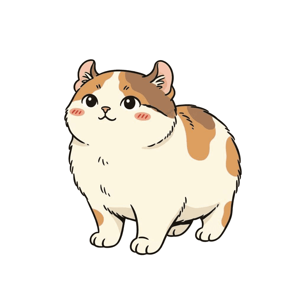 Free American Curl drawing Digital Vector Cat Clipart Template to Edit Online