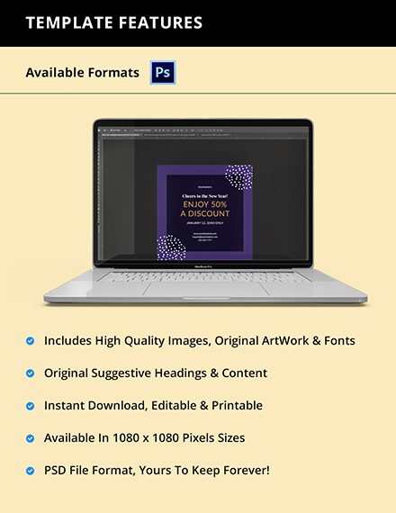 Free New Year Instagram Banner Template to Edit Online