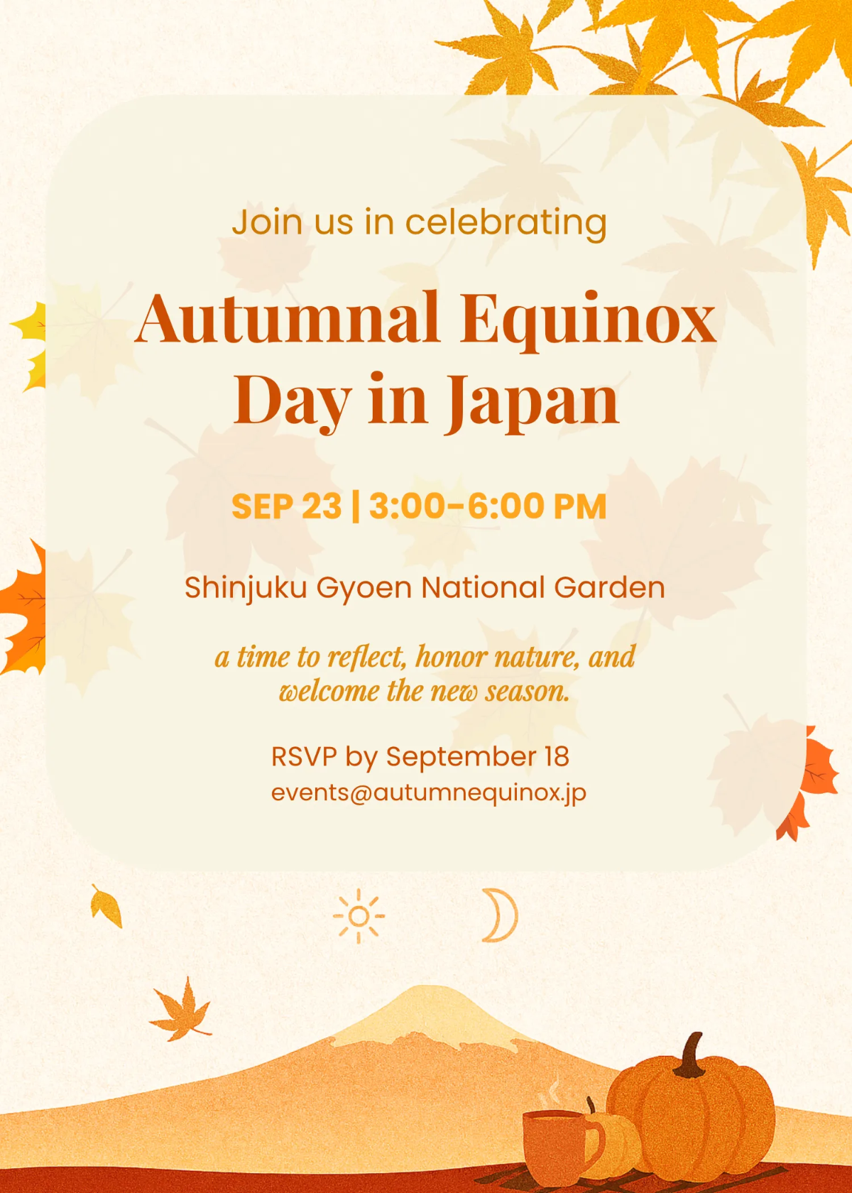 Free Autumnal Equinox Day in Japan Template to Edit Online