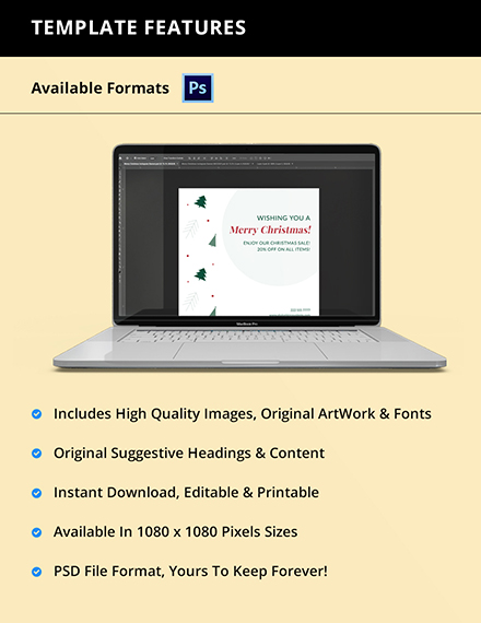 Free Merry Christmas Instagram Banner Template to Edit Online