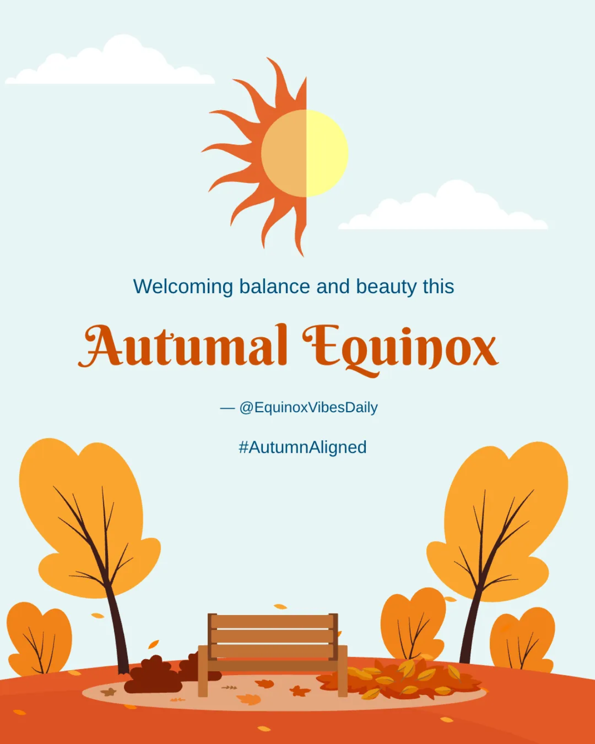 Free Autumnal Equinox Day Instagram Post Template to Edit Online