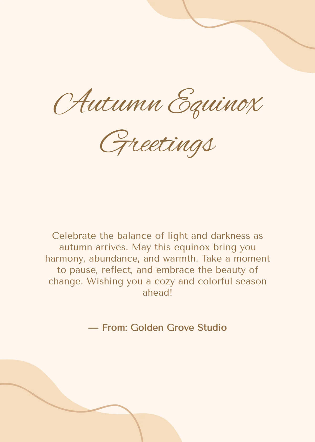 Free Autumnal Equinox Wishes Template to Edit Online